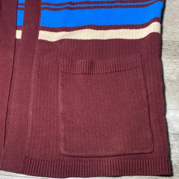 Levi's Men's Cardigan with Brown and Blue Stripes